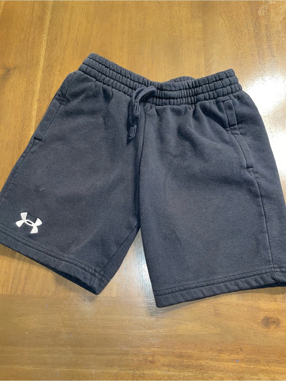 Under Armour Black Kids Athletic Shorts with White Logo